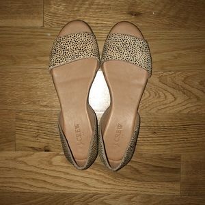 J.Crew calf hair peep-toe flats